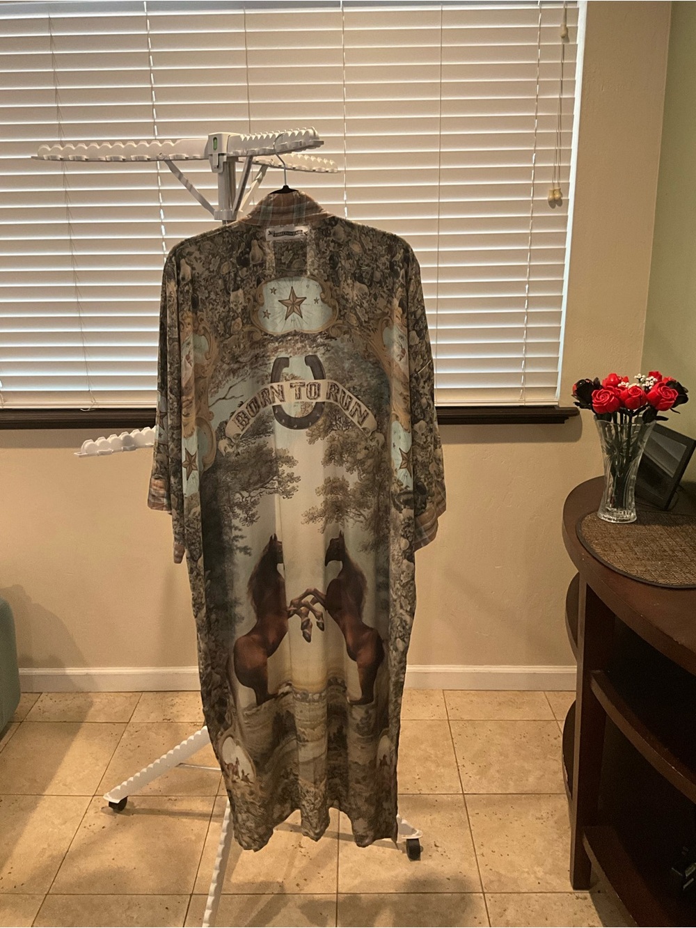 Market of Stars Born to RuGraphic Long Kimono Duster